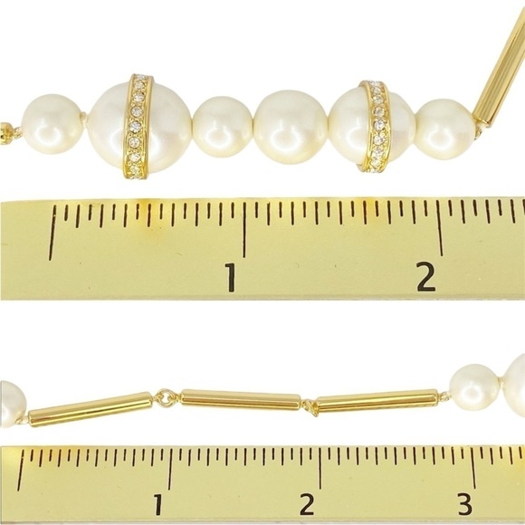 Kate Spade Necklace “Purely Pearly”Pearl Gold Pavé 40” Long Pearlcore New $148 - Picture 4 of 7